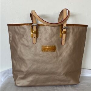 Longchamp Tote with Bronze and Gold Accents